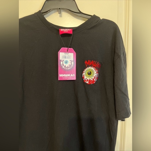 Mishka "Engineered To Destroy" Black T-Shirt With Biker Skull Graphic Size Large - Picture 2 of 16